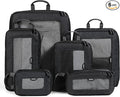 EPICKA TripCozy Compression Packing Cubes, 6 Set, Dark Grey | Durable Expandable Travel Organizer Bags with Mesh Tops for Space-Saving Storage of Clothes & Accessories in Luggage by EPICKA
