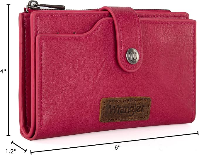 Wrangler Wallet for Women Bifold Card Holder with Zipper and ID Window - Image 7