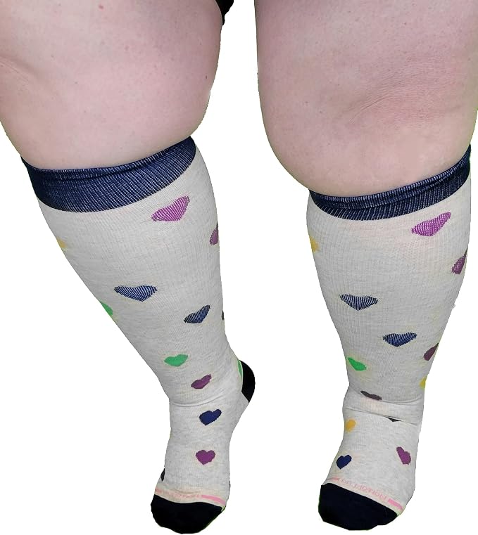 Dr. Motion 4 Pairs Women's Plus Size Wide Calf Compression Knee High Socks Graduated Support - Image 3