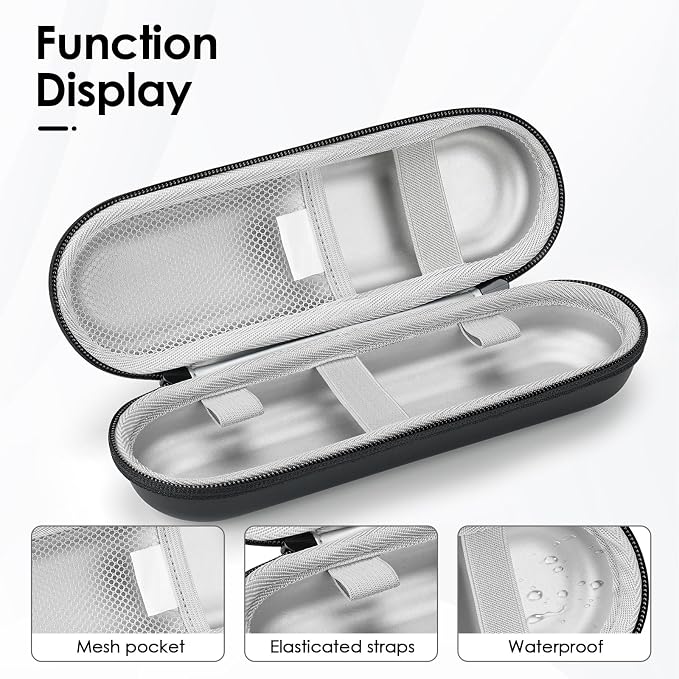 Electric Toothbrush Case Compatible with Oral B/Oral-B Pro/Philips Sonicare | Fit AquaSonic, Travel Toothbrush Shell, Hard Protective Portable Bag, Storage for Brush Heads & Accessories, Waterproof - Image 3