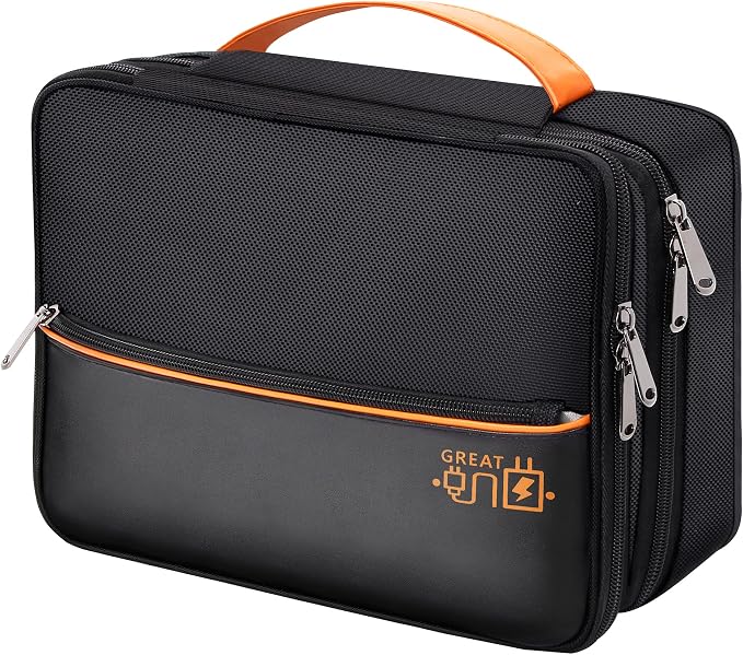 SELLYFELLY Electronics Travel Organizer, Double Layer Cable Organizer Bag Watreproof Electronics Accessories Storage Bag for Cord, Charger, Phone, Power Bank, Hard Drive - Image 8