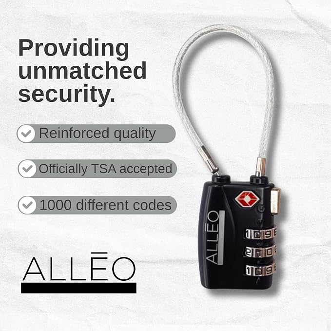Alleo TSA Locks for Luggage 2 Pack Travel Locks TSA Approved - Secure Suitcase Lock with Combination Code. Good for Gym, Toolbox, Backpack and More - Image 2