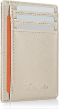 Travelambo Slim Wallet Front Pocket Minimalist Leather RFID Blocking Medium Size by Travelambo
