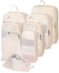 6/8 Set Space Saving Compression Packing Cubes Lightweight Packing Cube | Expandable Space-Saving Compression Cubes 6 Set Lightweight Travel Luggage Packing Cubes Organizer Essentials Smooth Zippers by Bunnychill