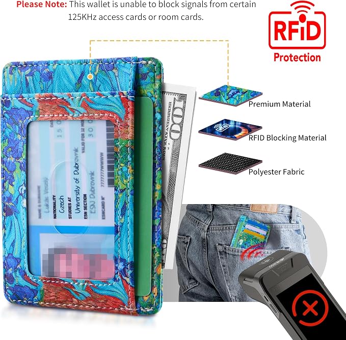 Travelambo Front Pocket Minimalist Leather Slim Wallet RFID Blocking Medium Size - Image 4