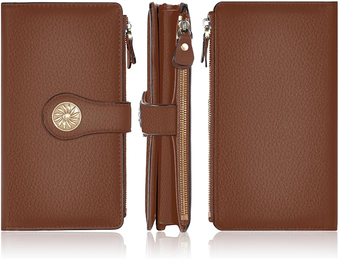 Travelambo Women's Wallet RFID Blocking Trifold Clutch Large Capacity Credit Card Holder Travel Purse - Image 5