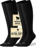 Silky-Soft Merino Wool Compression Socks 15-20 mmHg for Women & Men 2 Pairs | High-Stretch Adaptive Fit | Moisture-Wicking & Breathable | Seamless Toe| Cushioned Sole | Ideal for Flying, Travel & Running by Bbfrey