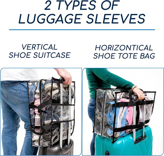 Shoe Travel Bag for Shoes - Travel Shoe Organizer - Portable Luggage Shoes Carrier Sneaker Bag - Shoe Storage Case (Clear, 8 Pairs) - Image 5