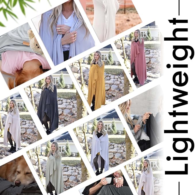 Luxury Cooling Travel Blanket - Stretchy, Lightweight Soft & Breathable Shawl Wraps for Women - Image 3