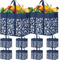Reusable Grocery Bags Foldable Tote Bags bulk Shopping Bags 10-Pack, Blue | Reinforced Handles Shopping Bags for Groceries Heavy Duty Kitchen Reusable Grocery Bags with Waterproof Coating by WOWBOX