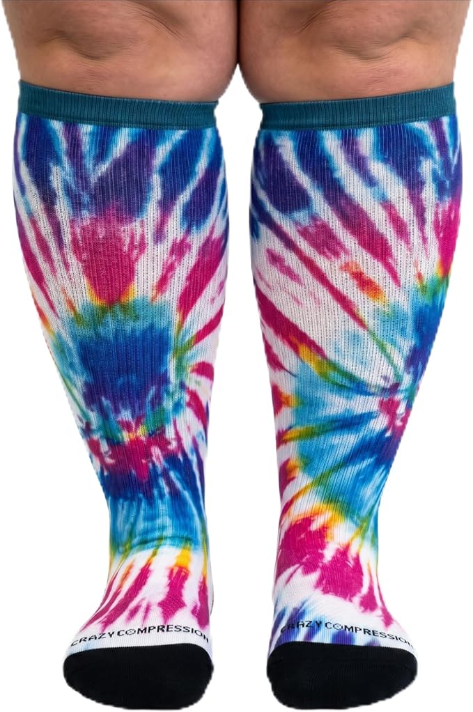 Crazy Compression Socks, Comfortable Support Socks for Recovery, Travel, Hiking, and Long-Hour Comfort w/Fun Designs by CrazyCompression