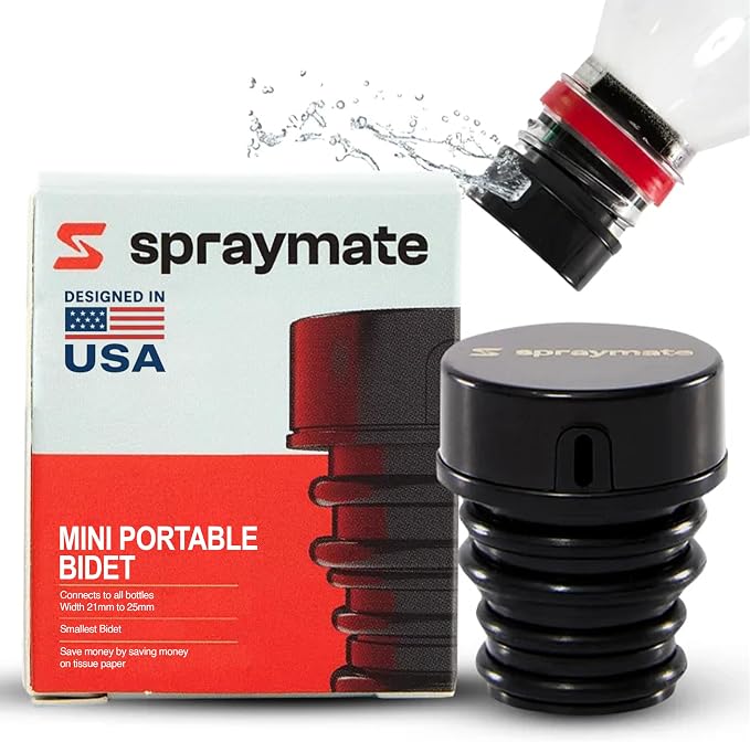 Portable Bidet for Women & Men - Travel Bidet for Camping, Toilet & Hiking | Compatible with Most Bottles | Ultralight 12g | USA Brand – Spray Mate MINI by SprayMate