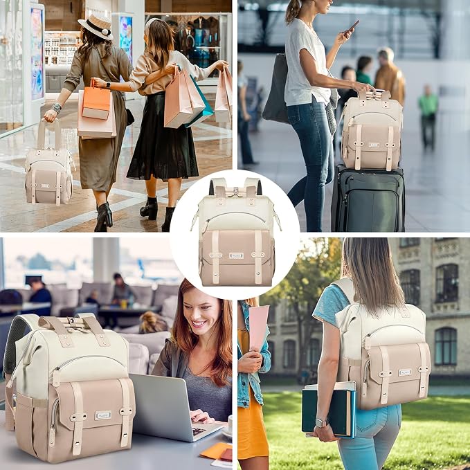 FALANKO Backpack for Women, 15.6 Inch Laptop Backpack, Water Resistant Work College Computer Teacher Nurse Doctor Backpack Bookbags Office Business Backpacks - Image 6