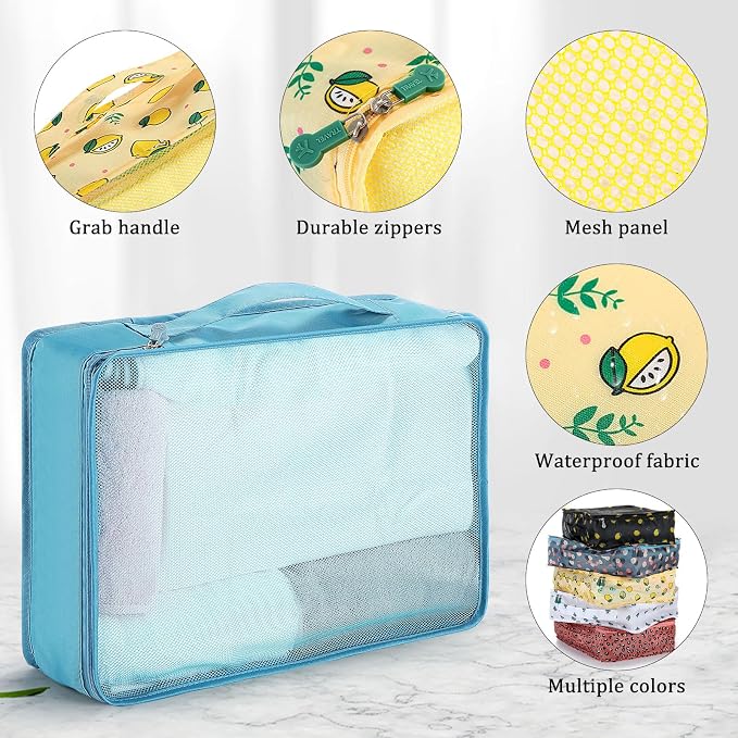 Tudomro 12 Pcs Large Packing Cubes Luggage Organizers for Suitcase Mesh Travel Organizer Bags Travel Packing Organizers for Traveling Camping Hiking - Image 3