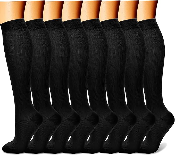 FEYHAY Copper Compression Socks (8 Pairs) 15-20 mmHg Circulation is Best Athletic & Daily for Men & Women, Running, Climbing by FEYHAY
