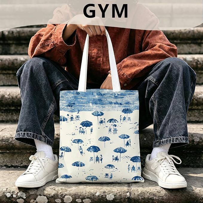 Summer Coastal Beach Canvas Tote Bag - Image 3
