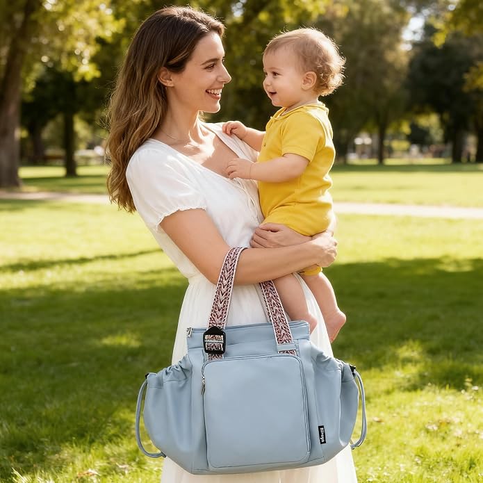 Everyday Bag Tote for Women, Spacious Diaper Bag with 16 Pockets, Durable Travel Bag, Sleek Work Shoulder Bag - Image 2