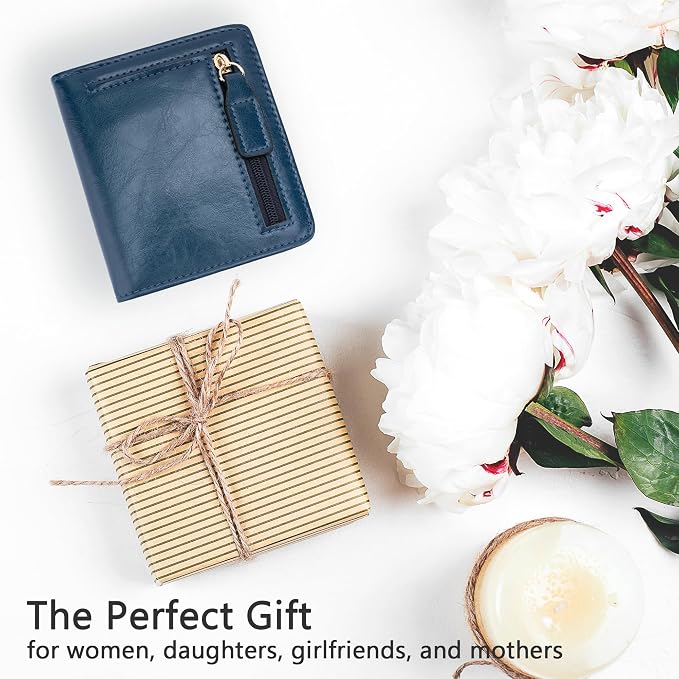 Gostwo Small Wallet for Women, Slim Bifold Credit Card Holder, Compact RFID Blocking Cash Wallet, Billfolds Thin Leather Zipper Pocket, Mini Wallet Gift for Ladies Teen Girls Travel with ID Window - Image 7