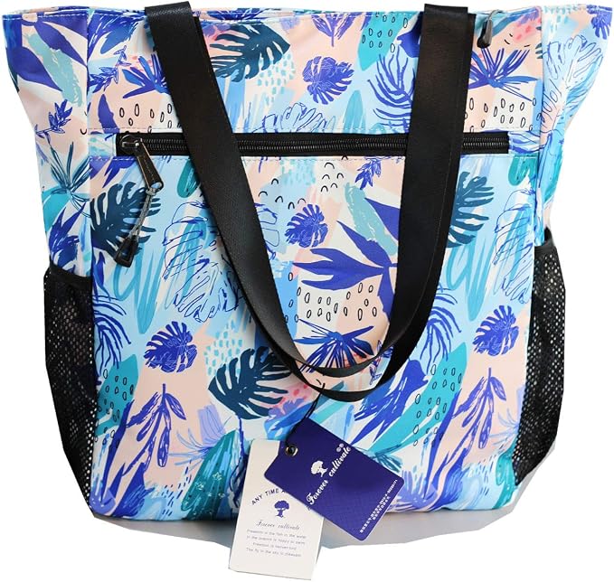 ESVAN Original Floral Water Resistant Large Tote Bag Shoulder Bag for Gym Beach Travel Daily Bags Upgraded - Image 3