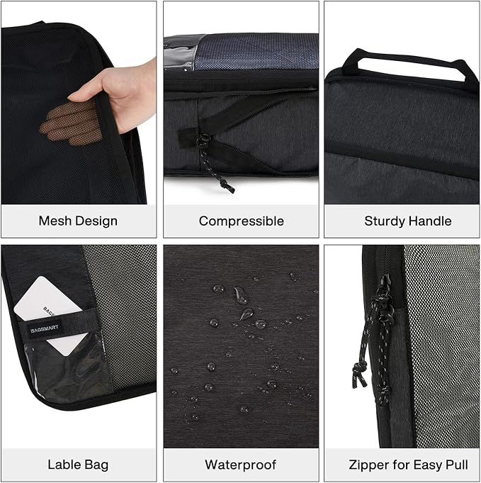 BAGSMART Compression Packing Cubes for Travel Essentials | 14 Set /6 Set /4 Set/2 Set, Lightweight, Durable - Image 5