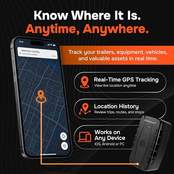 GPS Tracker for Vehicles, No Subscription, No Monthly Fee | Up to 1-Year Battery, IP67, Real-Time Location, Speeding Monitoring, Route History, Geofence - Image 3
