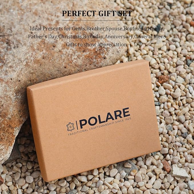 Polare Leather AirTag Passport Holder RFID Blocking Travel Bifold Wallet | Luxury Napa Cowhide Leather, AirTag Slot, Vintage Passport Cover Case, International Travel Wallet, Coffee - Image 5