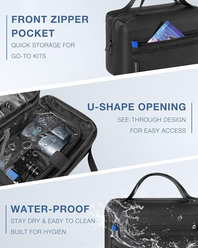 Marscamd Toiletry Bag with Travel Cube, Mens Versatile Organizer, Black | Water-Resistant, For Hygiene, Shaving Accessories, Bathroom and Shower Essentials (Bag Only) - Image 5
