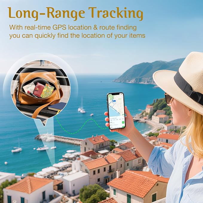 Wallet Tracker Card – Slim Bluetooth Tracker, IP68 Waterproof, Rechargeable Wireless Locator for Wallets, Luggage & Passports Compatible with Find My on iPhone (Yellow Blue Flowers) - Image 4