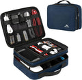 MATEIN Electronic Travel Organizer Case, Portable Travel Cord Organizer | Water Resistant, for Earphone, Power Bank, and Flash Drive, Universal Carry Case for Cables, Tech Gifts for Men, Navy Blue by MATEIN