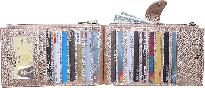 Travelambo RFID Wallet Women Large Size Bifold Multi Card Wallet Case with Zipper Pocke Credit Card Holder for Women - Image 8