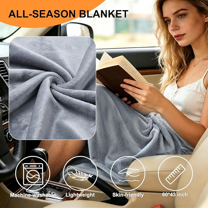 Travel Pillow and Blanket Set for Airplane, Hooded Memory Foam Neck Pillow | Soft blanket, privacy hood, earplugs, carry bag and memory foam neck support for airplane travel, long flights and road trips - Image 3