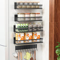 Magnetic Spice Rack for Refrigerator, 5 Pack Magnetic Shelf for Refrigerator, Moveable Fridge Magnetic Spice Racks with 10-Hook Rack for Kitchen Organizers and Storage by Umomi