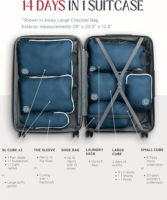TRIPPED Travel Gear Large Compression Packing Cubes 7-Piece Set for Travel - Image 7