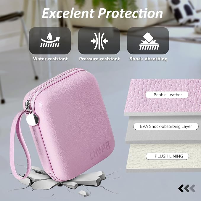 Portable Charger Case, Tech Pouch Travel Organizer, L, Light Purple | Hard Shell Electronic Storage for MacBook Power Adapter, Magic Mouse, Charging Cords, Power Bank Laptop Accessories - Image 4