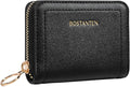 BOSTANTEN Credit Card Holder RFID Small Wallets Woman Zipper Card Wallet | Slim, Compact, Front Pocket, Accordion, Vegan Leather, Thin for Daily Use, Travel, Gifts for Women, Black by BOSTANTEN