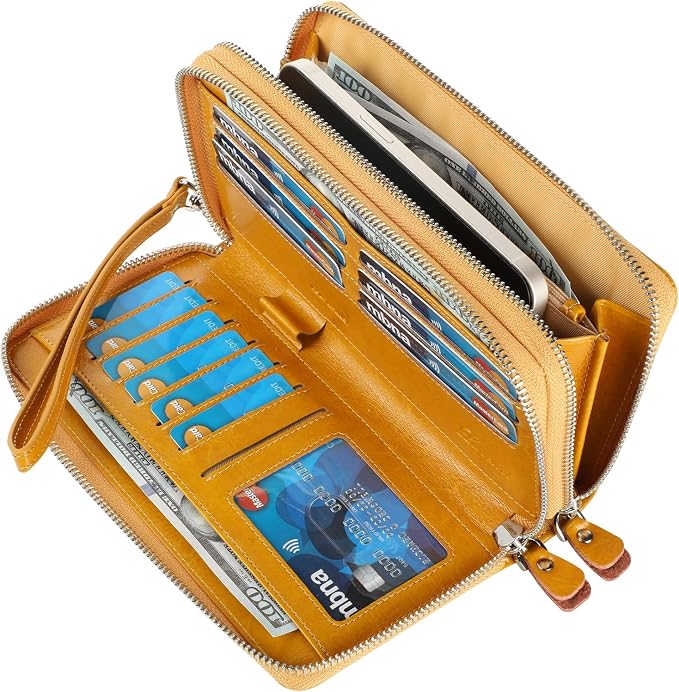 Small Compact Women Wallet RFID Blocking Genuine Leather Bifold Purse with ID Windows - Image 2