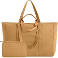 20" 12 Gal Extra Large Canvas Travel Tote Bag with Zipper | Oversized foldable lightweight tote, dual handles, big weekender carry tote for travel, shopping, overnight trip by KIDJFGG