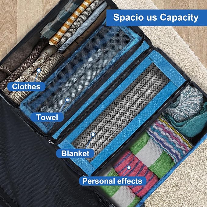 Olosar Suitcase Organizer, Travel Luggage Organizer Portable Hanging Travel Shelves Collapsible Hanging Packing Cubes for Carry on Suitcase - Image 5