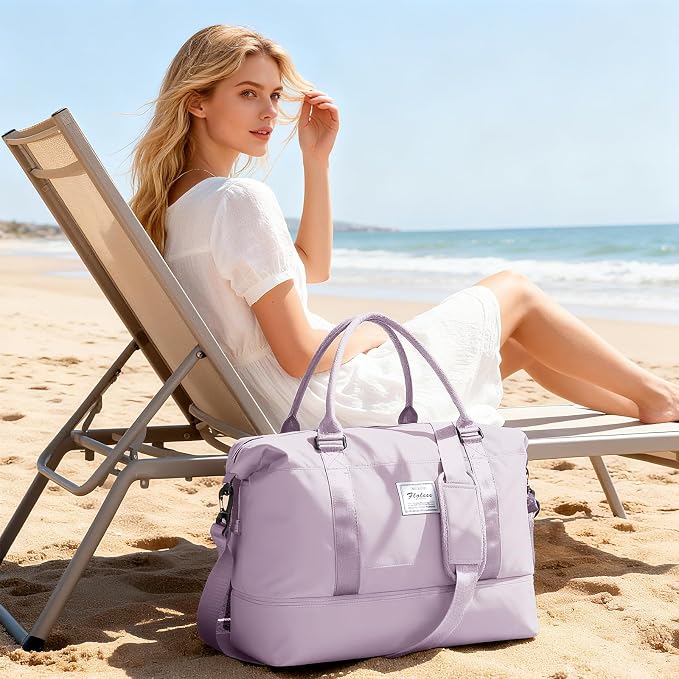 Travel Duffel Bag, Sports Tote Gym Bag, Shoulder Weekender Overnight Bag for Women - Image 2