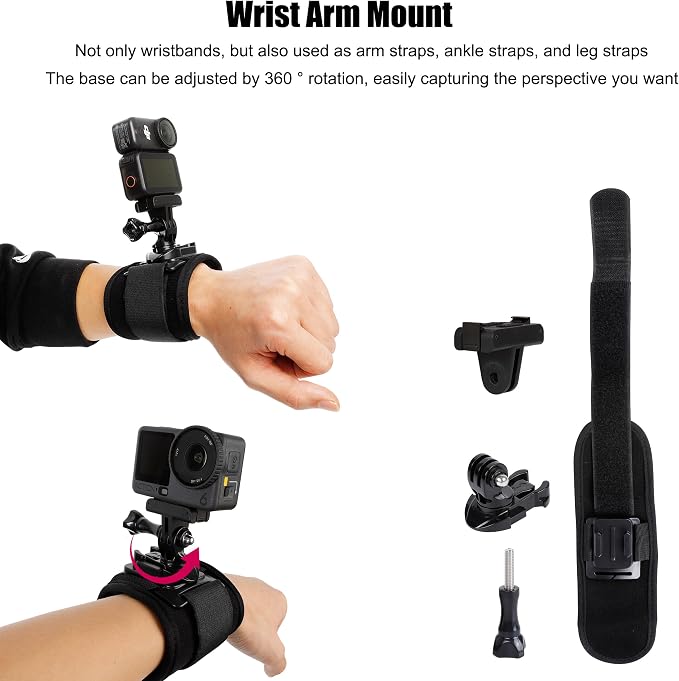 PellKing Magnetic Quick Release Vlog Mount Kit (Chest Harness,Head Mount,Wrist Strap, Backpack Clip) for DJI Osmo Action 6/Osmo Nano, 4-in-1 First Person POV Hands-Free Recording Accessory - Image 8