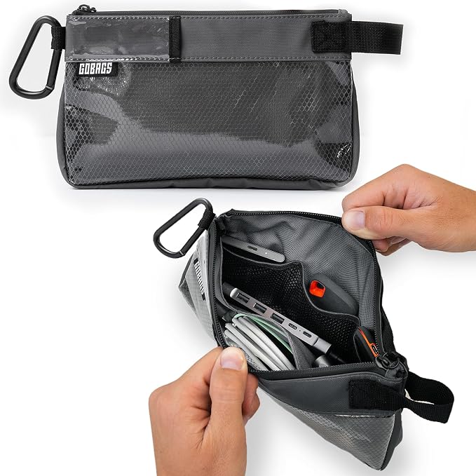 Production Zipper Bags - Electronics & Camera Accessories Bag - Cable organizer, Gear Accessory Pouch, Travel Camera Essentials (Small, Gray) by Unknown