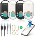 TECKNET [MFi Certified] Air Tracker Tags, Rechargeable Bluetooth Tracker | 3-in-1 Find My Tracker 4 Pack (iOS Only), 100dB Alarm & IR Lens Finder, IP67 Waterproof, Item Locator for Key Luggage Wallet by Tecknet