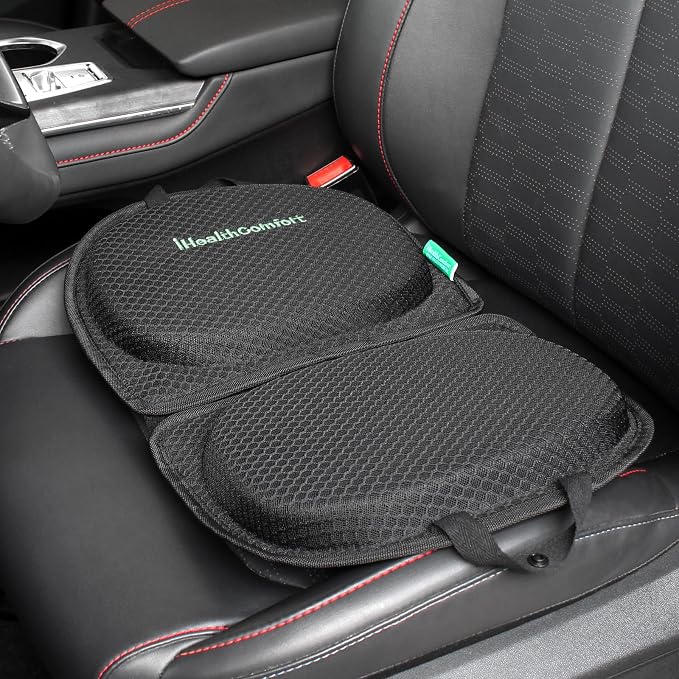 Small Travel Seat Cushion Cooling Gel & Memory Foam Portable Foldable Seat Pad for Airplane, Car, Office, Stadium Orthopedic Butt Pain Relief Pillow, 2-in-1 Design for Kids & Adults - Image 2