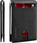 RUNBOX Slim Wallet for Men Genuine Leather RFID Blocking Bifold Minimalist Front Pocket Mens Wallet with Money Clip Thin Gift Box by RUNBOX