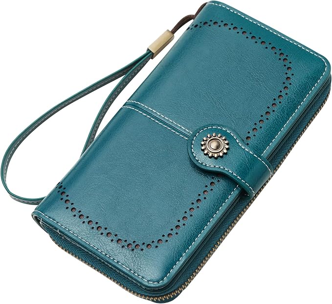 TFKGS Wallet for Women RFID Blocking Leather Large Capacity Card Holder Ladies Phone Clutch Travel Long Purse Wristlet | RFID Blocking - Image 8