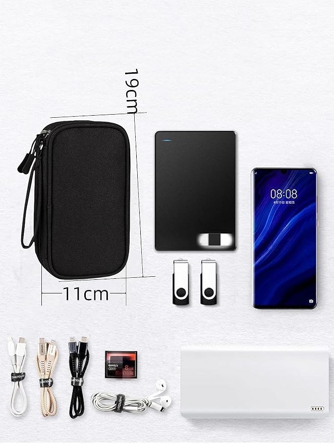 Electronic Organizer Travel Cable Accessories BagPouch Portable Waterproof Storage Bag Electronic Organizer Case for Cable, Mouse,USB Cable,Power Bank,Cord, Charger, Phone, Earphone - Image 2