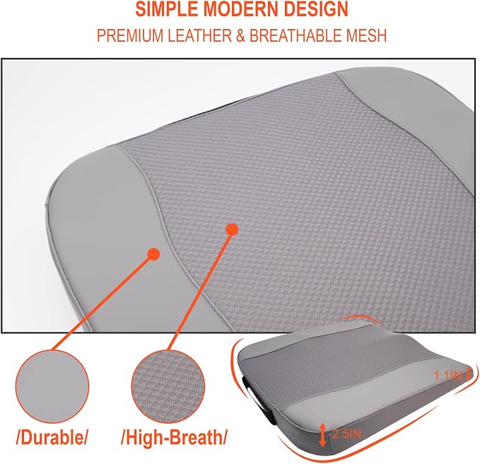 Lofty Aim Car Seat Cushion, Memory Foam Car Seat Cushions for Long Driving | Comfy Car Seat Pillow for Pain Relief, Driver Seat Cushion Adds Height, Butt Cushion for Car, Truck, Office Chair, Gray - Image 9