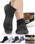 Doctor's Select Copper Ankle Compression Socks for Women and Men - 4 Pairs | Athletic Running Plantar Fasciitis Socks by DoctorsSelect
