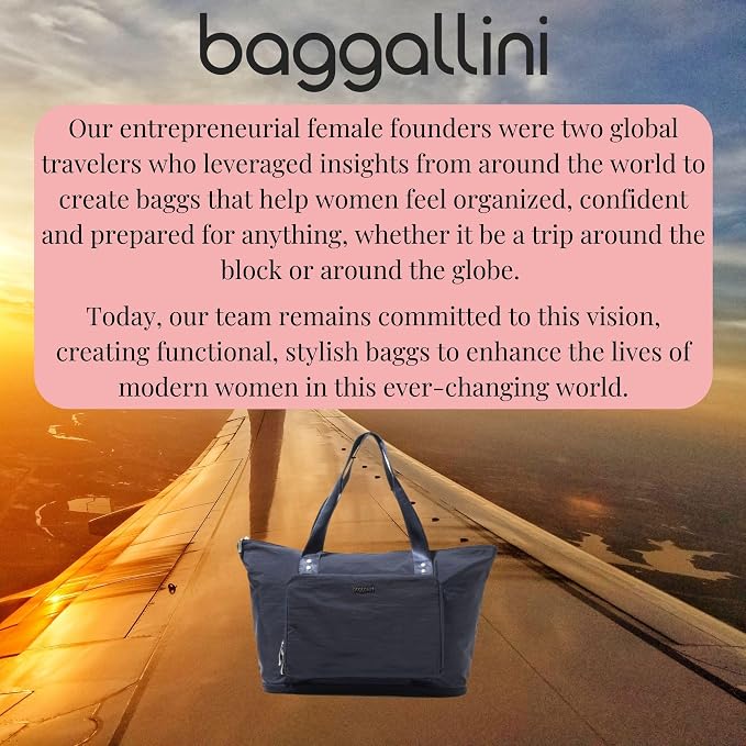 Baggallini Carryall Expandable Lightweight Travel Tote 22" Packable Folding Compact Nylon Washable Weekender w/Luggage Sleeve - Image 8