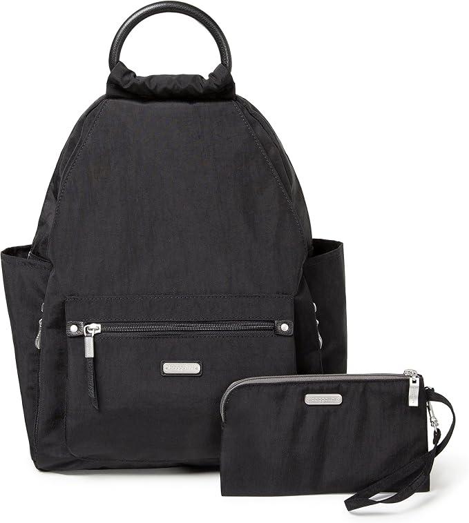 Baggallini womens New Classic "Heritage" With Rfid Phone Wristlet All Day Backpack, Black, One Size US by baggallini